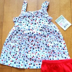 Baby Girls Healthtex Flowered Summer Dress & Diaper Cover Size 0/3 Months NWT